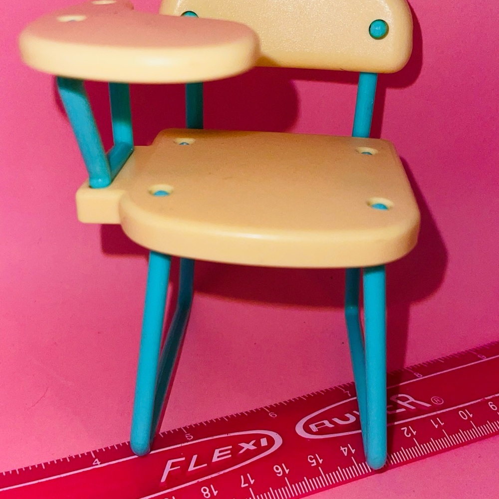 Lot of Barbie school desks (3) other furniture all shown! Dollhouse Mattel